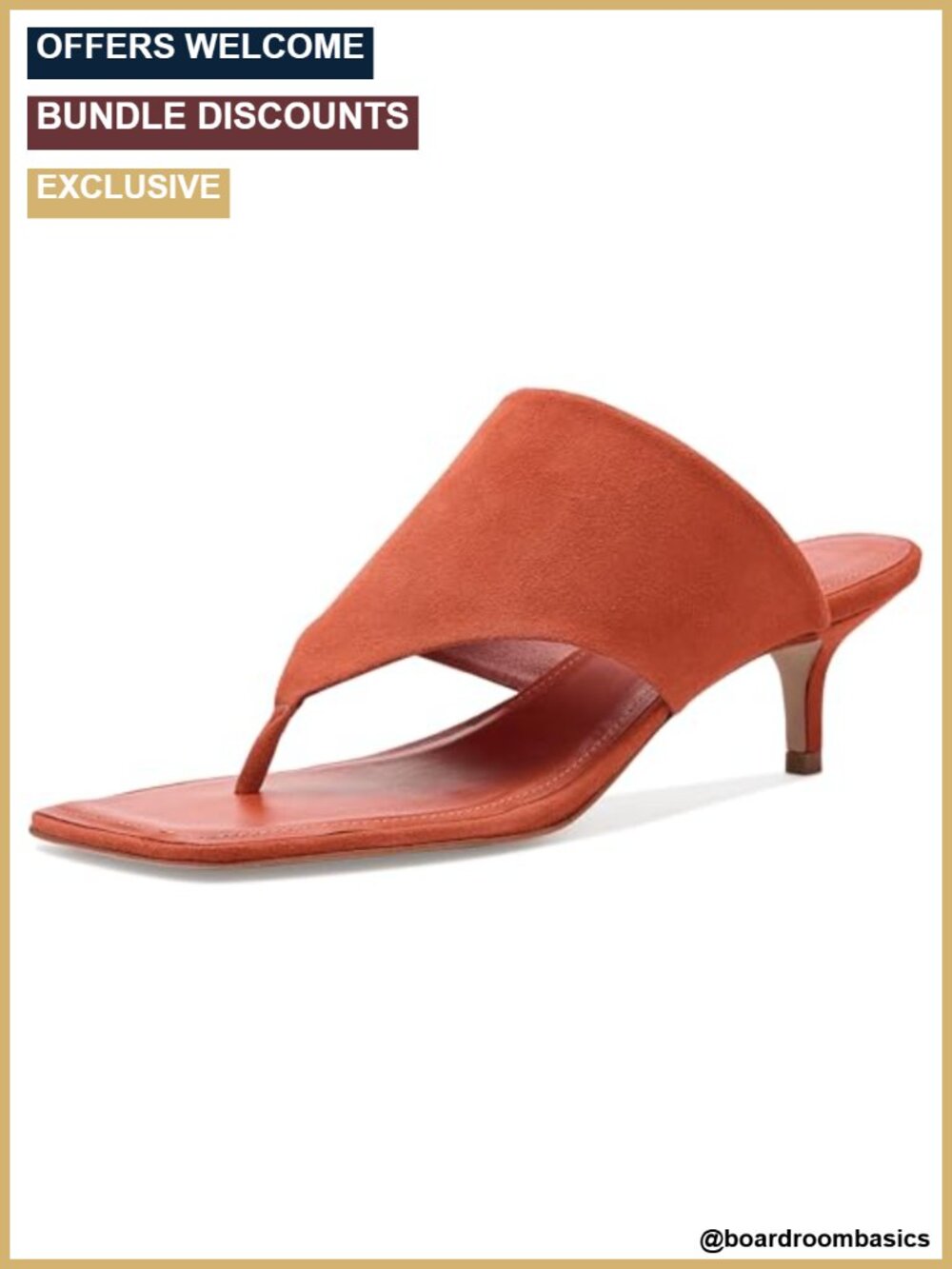 Suede Leather Square Toe Thong Slide Stiletto Heels Sandals